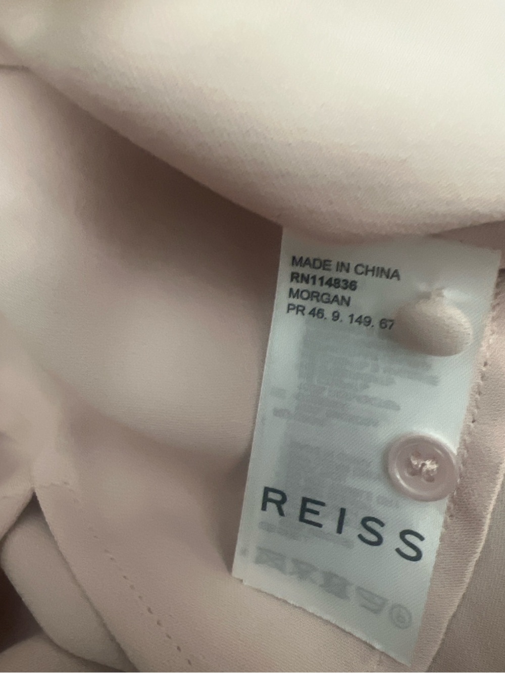 Reiss morgan high neck lace blouse, blush, pink size US 2 - Picture 3 of 3